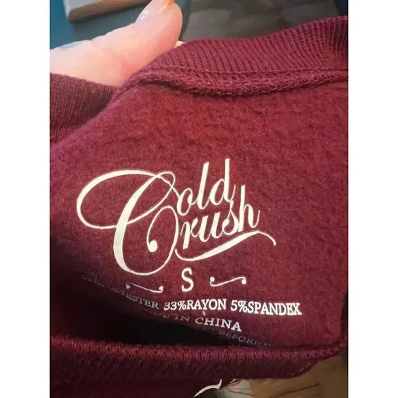 Cold crush sweatshirt night stars long sleeve maroon small - Picture 4 of 4